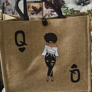 Khaki jute tote bag h 12